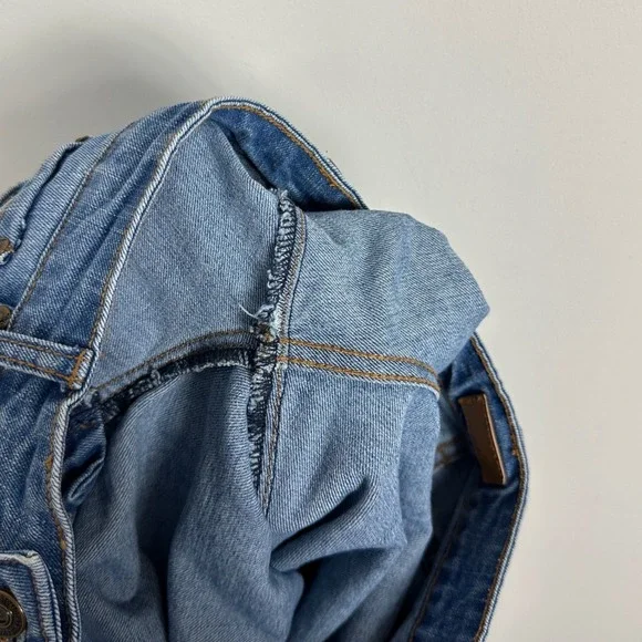 Mother Huffy Flood Jeans Blue Womens Size 27 Crop Flare Stretch Denim USA Made - Picture 9 of 14